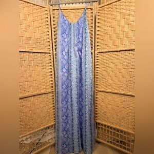 Salt + Soul Blue Snakeskin Print Maxi Dress Size Large Adjustable Straps